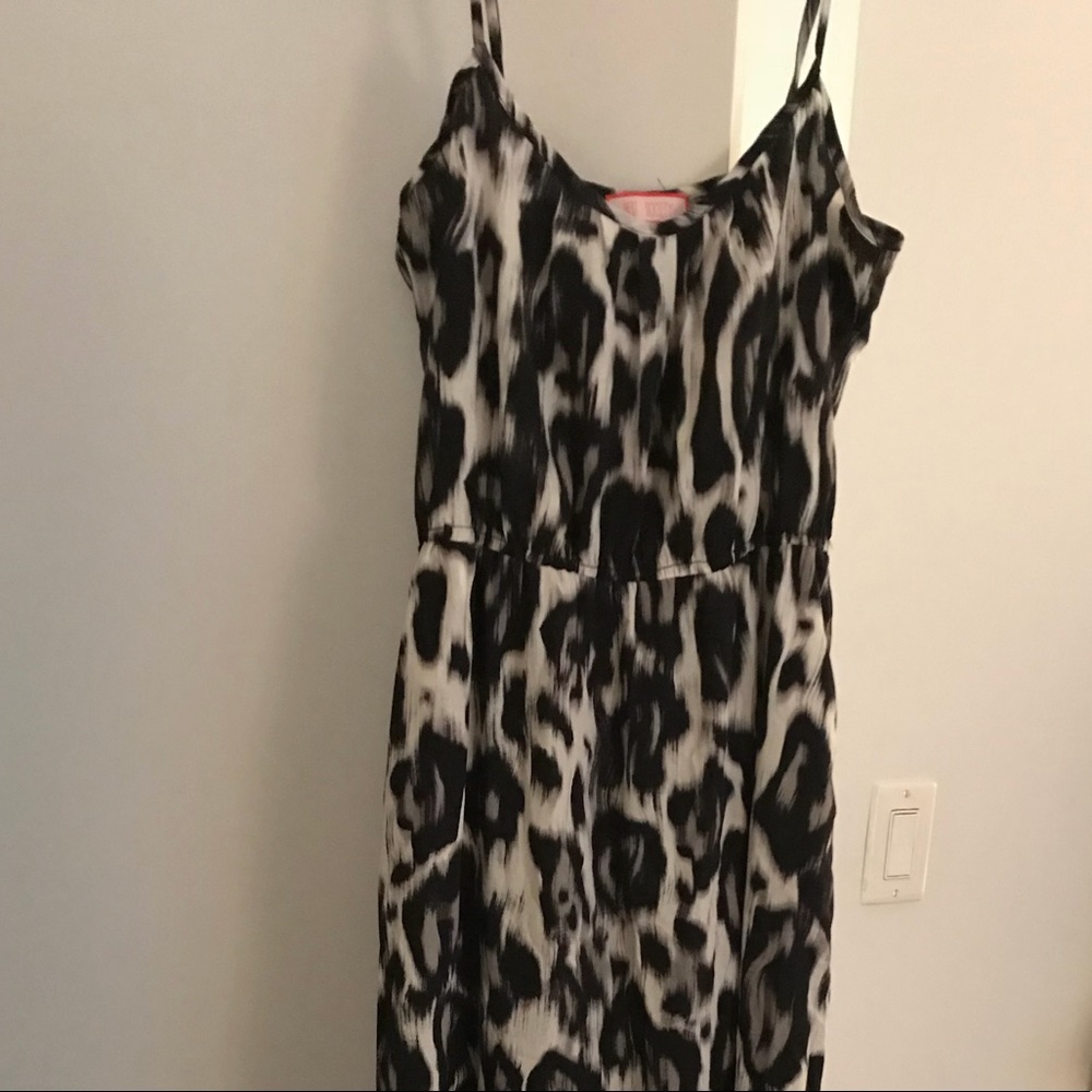 Black and white cheetah print maxi dress